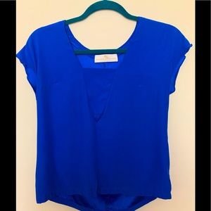 ⚡️💙 AMANDA UPRICHARD Neon Blue Silk Top ⚡️💙